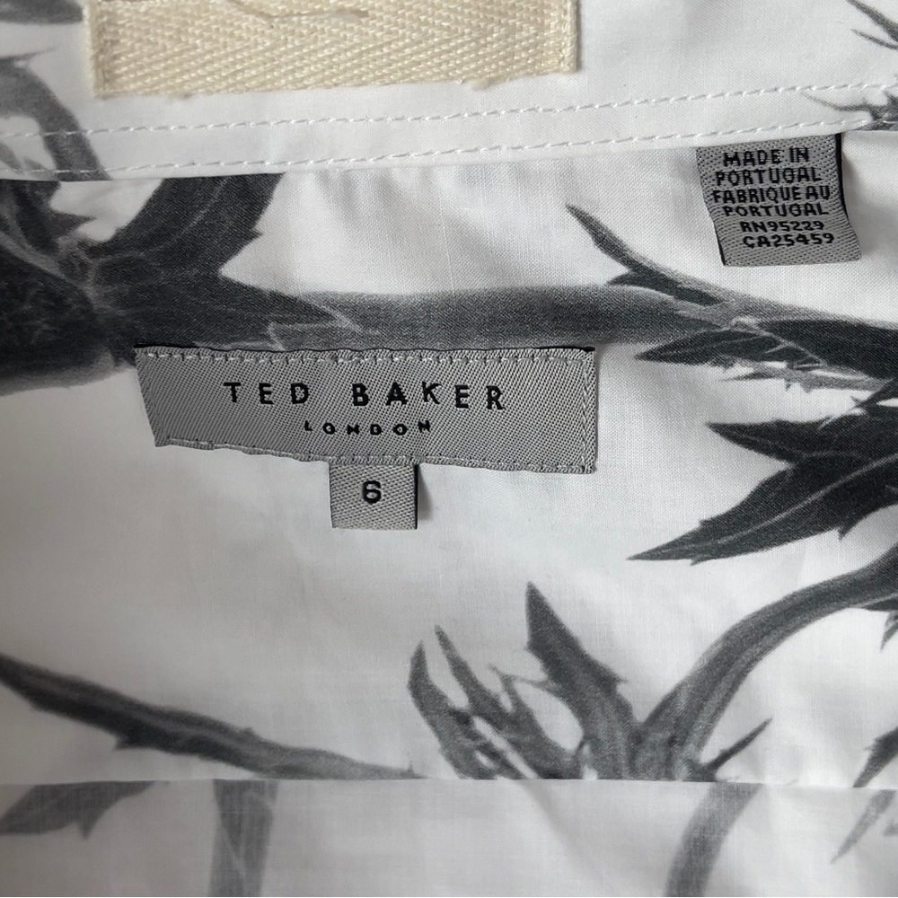 Ted Baker London Oldford Thistle Print Button-Up Shirt Size 6 (XXL) - Picture 8 of 15